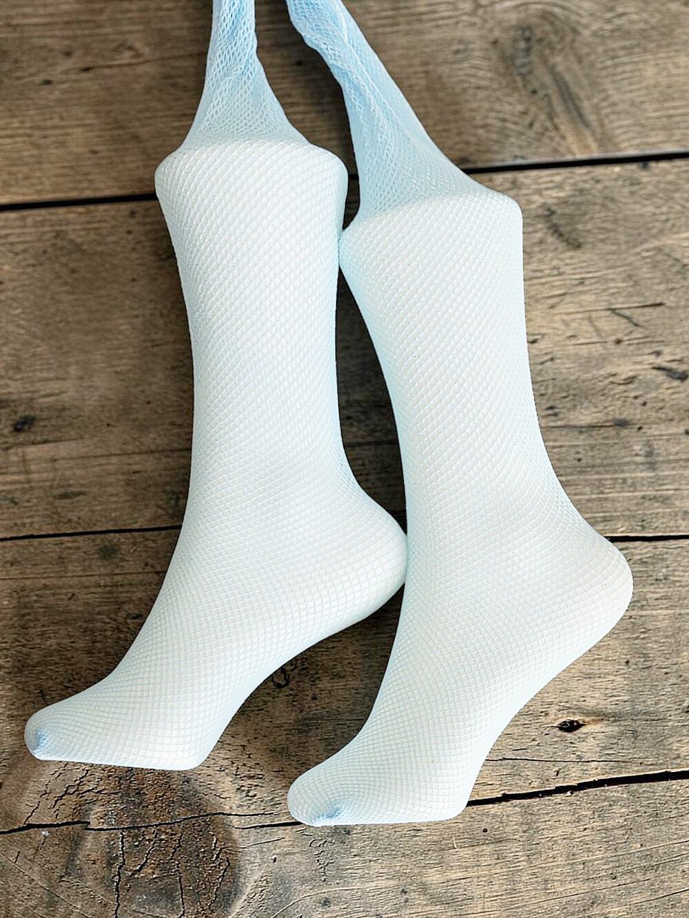 New Music Legs Seamless Fishnet Pantyhose Baby Blue